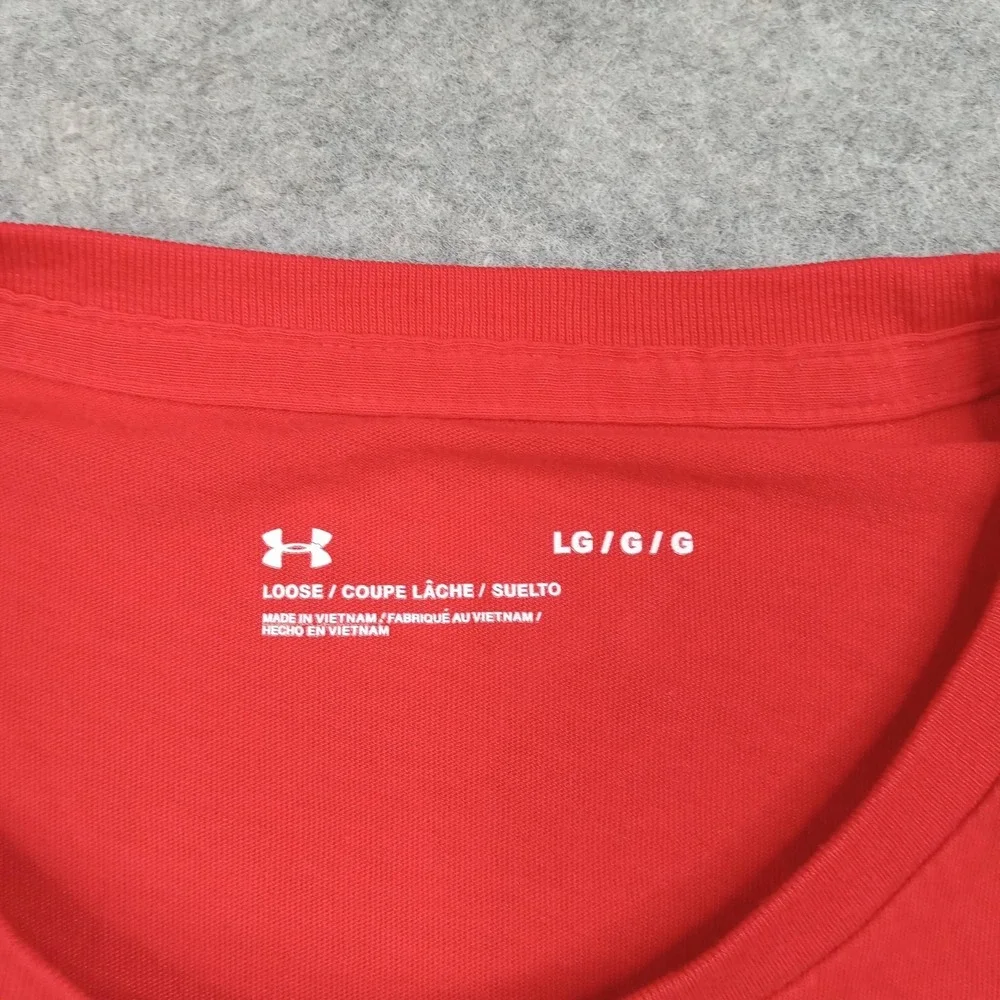 Under Armour Shirt Mens Large Red Sportstyle Left Chest Short Sleeve Top 1326799